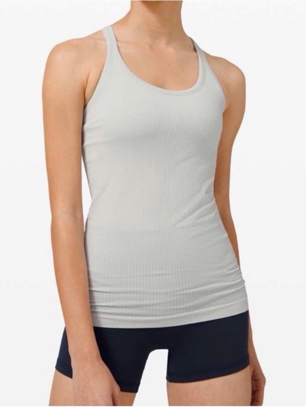 lululemon athletica Light Gray Ribbed Racerback Tank Size 6